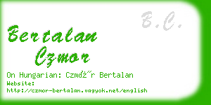 bertalan czmor business card